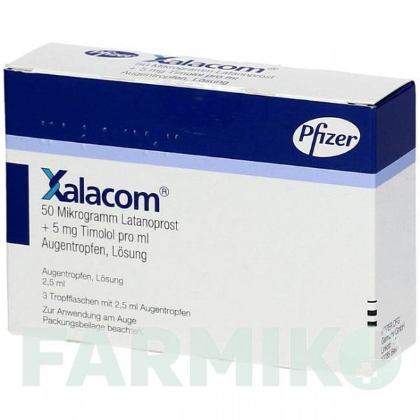 КСАЛАКОМ (XALACOM) капли 3x2,5 мл - Тимолол, Латанопрост VIATRIS