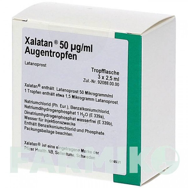 КСАЛАТАН (XALATAN) 0,005% капли 3x2,5 мл - Латанопрост PHARMA GERKE