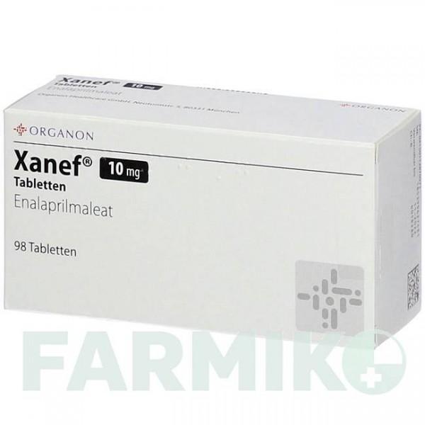 КСАНЕФ (XANEF) 10 мг таблетки 98 шт - Эналаприл ORGANON