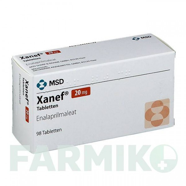 КСАНЕФ (XANEF) 20 мг таблетки 98 шт - Эналаприл ORGANON
