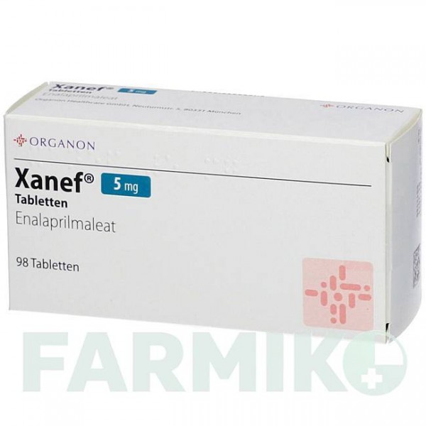 КСАНЕФ (XANEF) 5 мг таблетки 98 шт - Эналаприл ORGANON