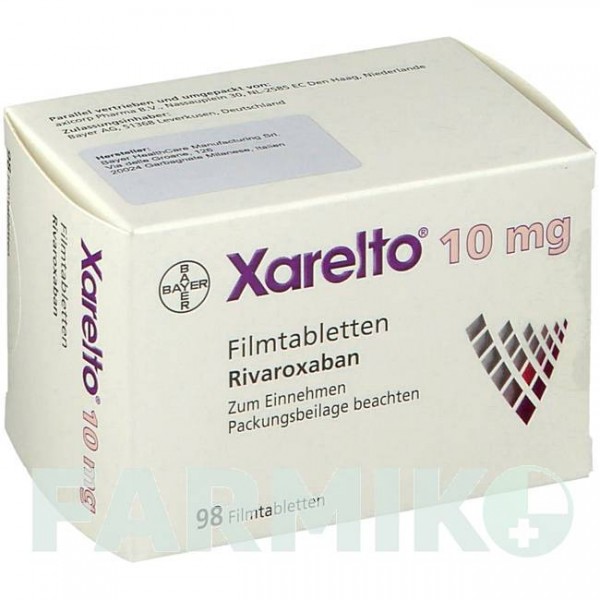 КСАРЕЛТО (XARELTO) 10 мг таблетки 98 шт - Ривароксабан AXICORP PHARMA