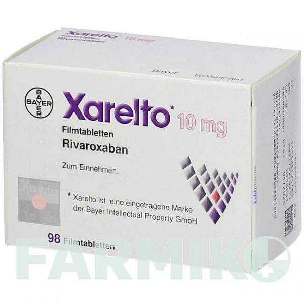 КСАРЕЛТО (XARELTO) 10 мг таблетки 98 шт - Ривароксабан KOHLPHARMA