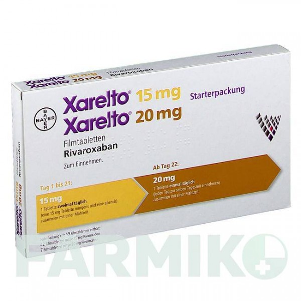 КСАРЕЛТО (XARELTO) 15 мг + 20 мг таблетки 1 набор - Ривароксабан BAYER