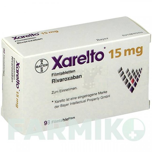КСАРЕЛТО (XARELTO) 15 мг таблетки 98 шт - Ривароксабан KOHLPHARMA