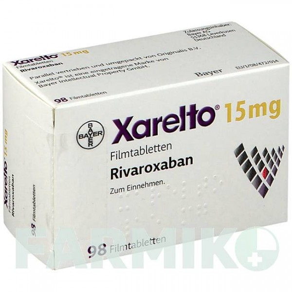 КСАРЕЛТО (XARELTO) 15 мг таблетки 98 шт - Ривароксабан ORIGINALIS