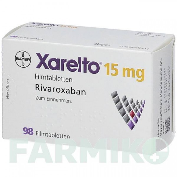 КСАРЕЛТО (XARELTO) 15 мг таблетки 98 шт - Ривароксабан PHARMA GERKE