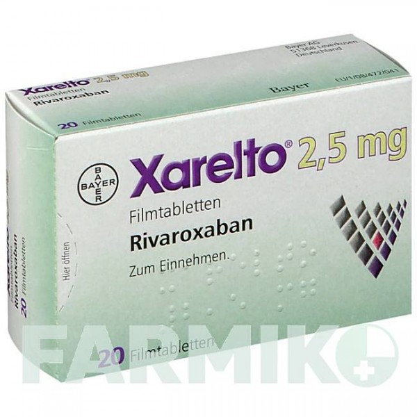 КСАРЕЛТО (XARELTO) 2,5 мг таблетки 1x20 шт - Ривароксабан BAYER