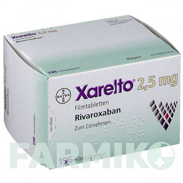 КСАРЕЛТО (XARELTO) 2,5 мг таблетки 1x196 шт - Ривароксабан BAYER