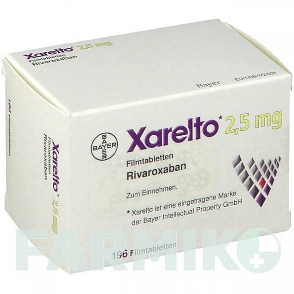 КСАРЕЛТО (XARELTO) 2,5 мг таблетки 1x196 шт - Ривароксабан KOHLPHARMA