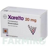 КСАРЕЛТО (XARELTO) 20 мг таблетки 98 шт - Ривароксабан 1 0 1 CAREFARM