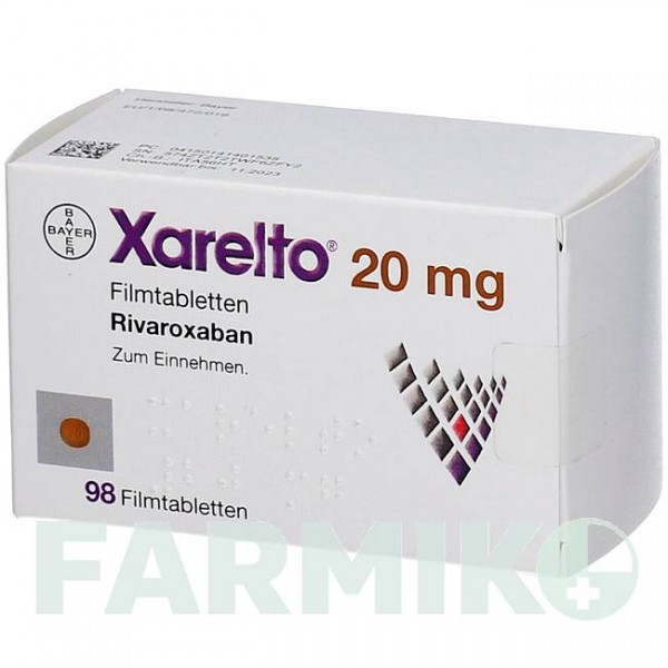 КСАРЕЛТО (XARELTO) 20 мг таблетки 98 шт - Ривароксабан 1 0 1 CAREFARM