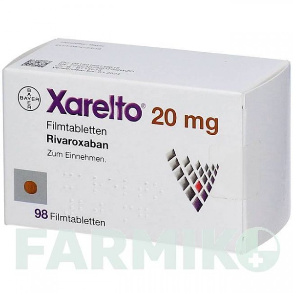 КСАРЕЛТО (XARELTO) 20 мг таблетки 98 шт - Ривароксабан AARAGON PHARMA