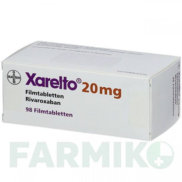 КСАРЕЛТО (XARELTO) 20 мг таблетки 98 шт - Ривароксабан ACA MULLER-ADAG PHARMA