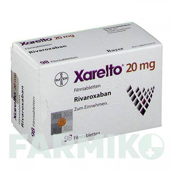 КСАРЕЛТО (XARELTO) 20 мг таблетки 98 шт - Ривароксабан BB FARMA