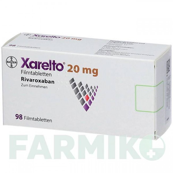 КСАРЕЛТО (XARELTO) 20 мг таблетки 98 шт - Ривароксабан FD PHARMA
