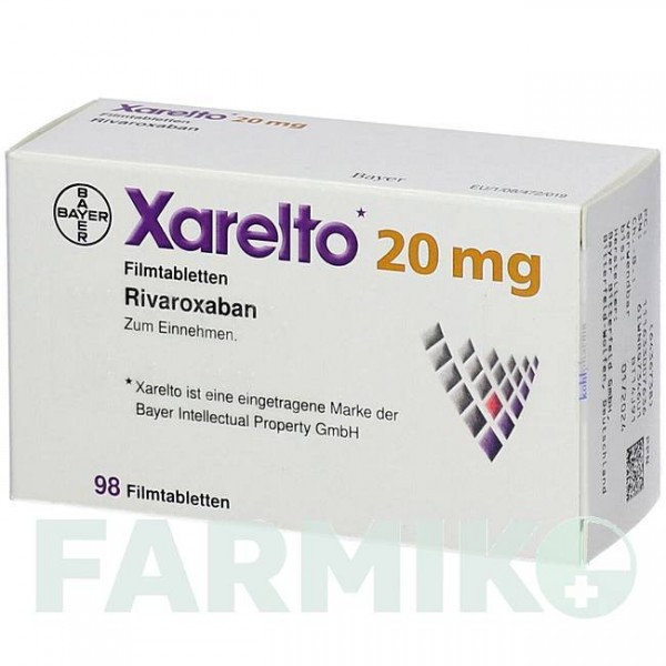 КСАРЕЛТО (XARELTO) 20 мг таблетки 98 шт - Ривароксабан MTK-PHARMA