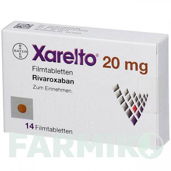 КСАРЕЛТО (XARELTO) 20 мг таблетки 14 шт - Ривароксабан ORIFARM