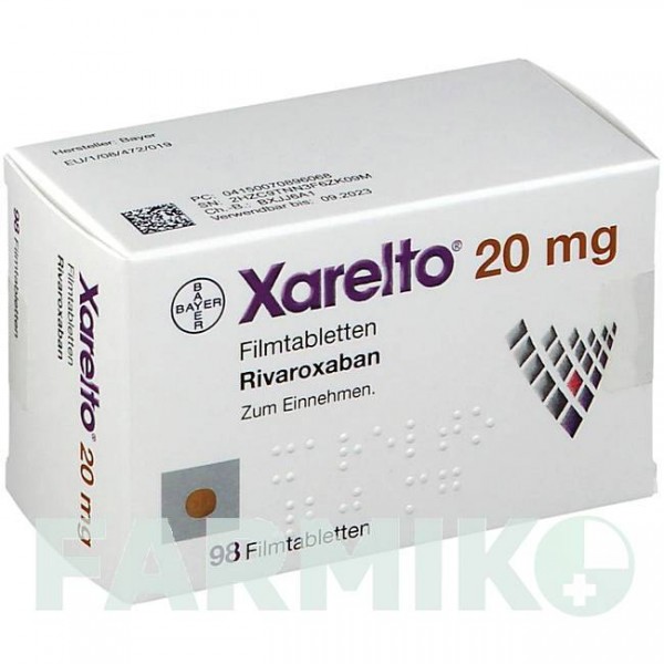 КСАРЕЛТО (XARELTO) 20 мг таблетки 98 шт - Ривароксабан ORIFARM
