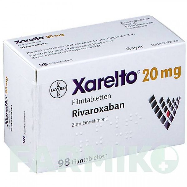 КСАРЕЛТО (XARELTO) 20 мг таблетки 98 шт - Ривароксабан ORIGINALIS