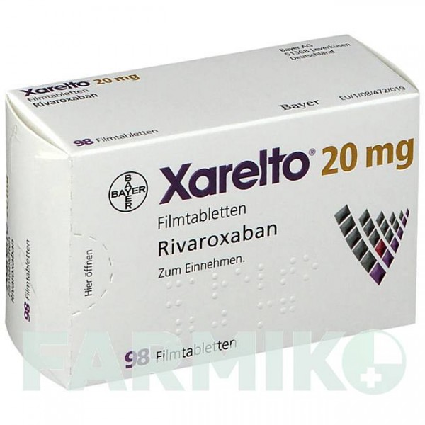 КСАРЕЛТО (XARELTO) 20 мг таблетки 28 шт - Ривароксабан PHARMA GERKE