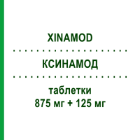 КСИНАМОД (XINAMOD) 875 мг + 125 мг таблетки 12 шт - Амоксицилін, Інгібітори бета-лактамаз PHARMACARE