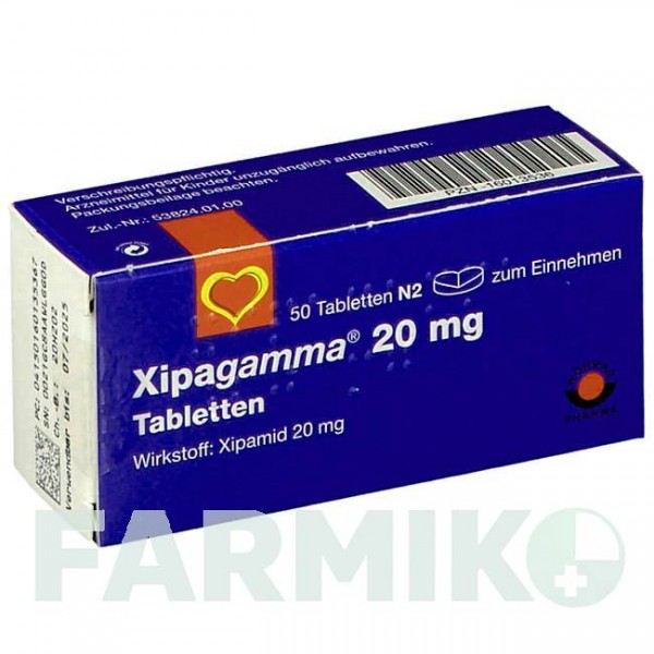 КСИПАГАММА (XIPAGAMMA) 20 мг таблетки 50 шт - Ксипамид AAA - PHARMA