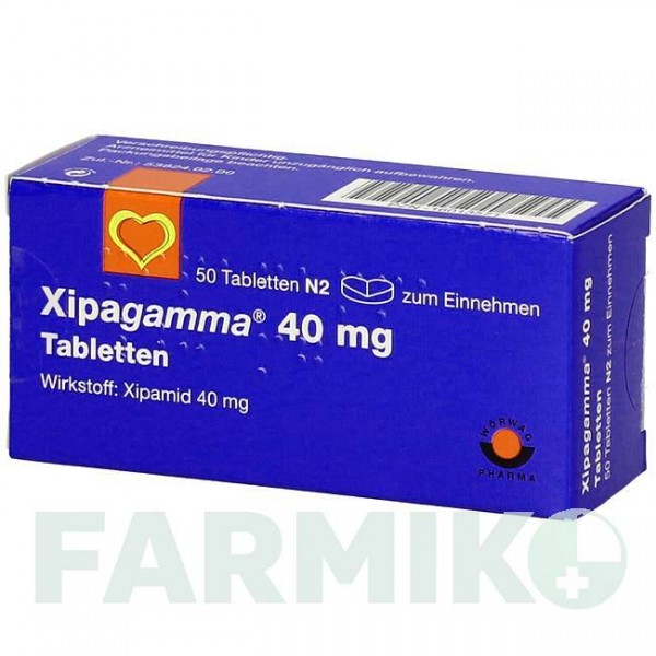 КСИПАГАММА (XIPAGAMMA) 40 мг таблетки 50 шт - Ксипамид AAA - PHARMA