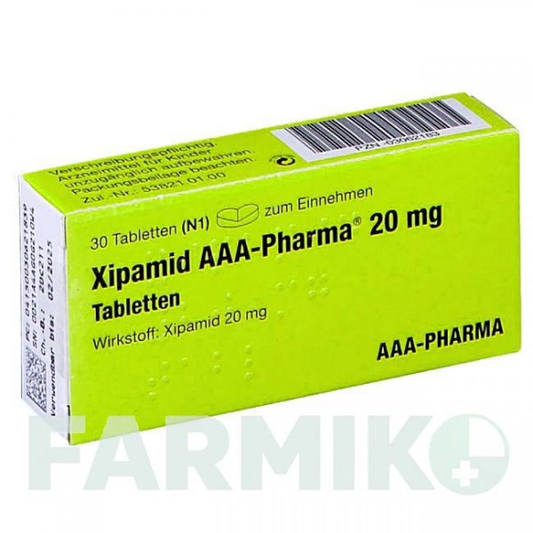 КСИПАМІД (XIPAMID) 20 мг таблетки 30 шт - Ксипамід AAA - PHARMA