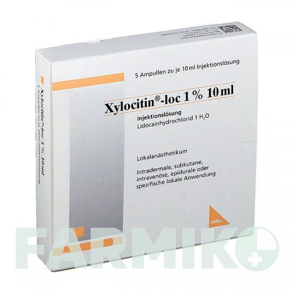 КСИЛОЦИТИН (XYLOCITIN) 1% 10 мл ампулы 5x10 мл - Лидокаин MIBE