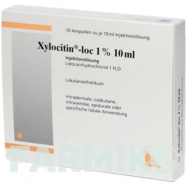 КСИЛОЦИТИН (XYLOCITIN) 1% 10 мл ампулы 10x10 мл - Лидокаин MIBE