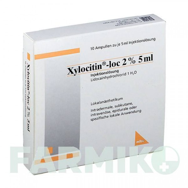 КСИЛОЦИТИН (XYLOCITIN) 2% 5 мл ампулы 5x5 мл - Лидокаин MIBE