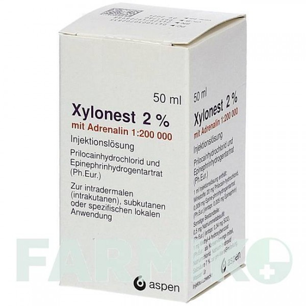 КСИЛОНЕСТ (XYLONEST) 2% раствор 50 мл - Прилокаин, Другое ASPEN