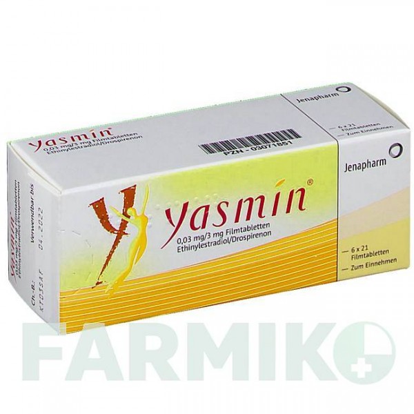 ЯСМІН (YASMIN) таблетки 6x21 шт - Дроспіренон, Етинілестрадіол JENAPHARM