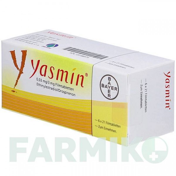 ЯСМИН (YASMIN) таблетки 6x21 шт - Дроспиренон, Этинилэстрадиол ORIFARM