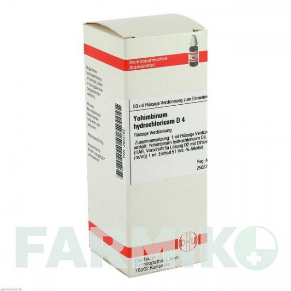 ЙОХІМБІНУМ ГІДРОХЛОРИКУМ (YOHIMBINUM HYDROCHLORICUM) D 4 розчин 50 мл - Гомеопатія DHU