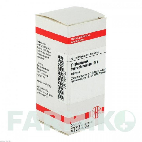 ЙОХІМБІНУМ ГІДРОХЛОРИКУМ (YOHIMBINUM HYDROCHLORICUM) D 4 таблетки 80 шт - Гомеопатія DHU