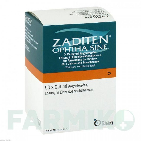 ЗАДИТЕН (ZADITEN) 0,25 мг/мл доз пипетки 50 шт - Кетотифен EMRA-MED