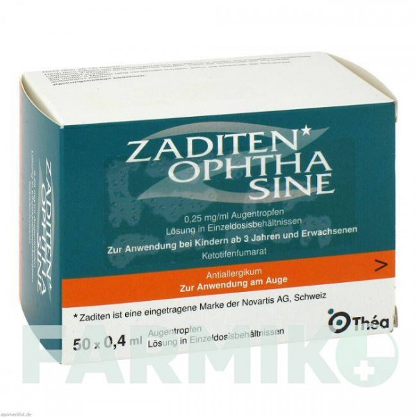 ЗАДІТЕН (ZADITEN) 0,25 мг/мл доз піпетки 50 шт - Кетотифен KOHLPHARMA