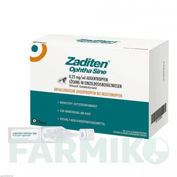 ЗАДІТЕН (ZADITEN) 0,25 мг/мл доз піпетки 20 шт - Кетотифен THEA FARMA