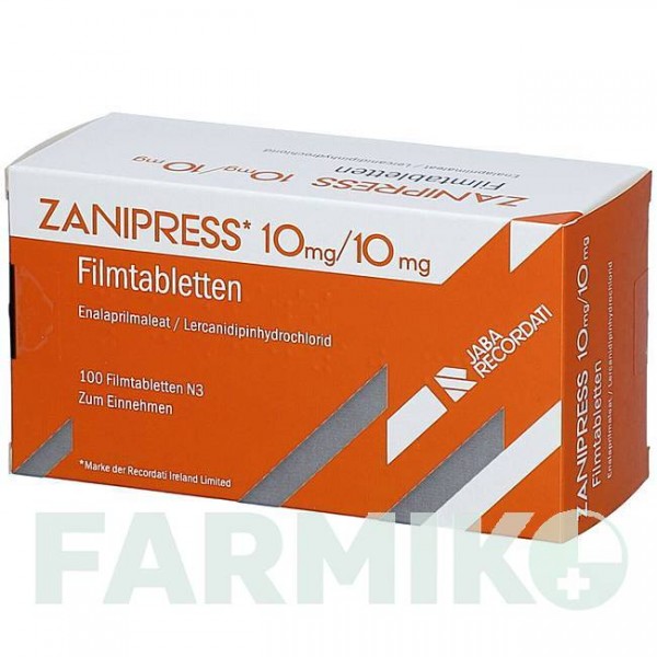 ЗАНИПРЕСС (ZANIPRESS) 10 мг/10 мг таблетки 100 шт - Эналаприл, Лерканидипин EMRA-MED
