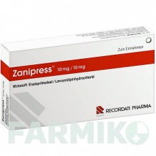 ЗАНІПРЕСС (ZANIPRESS) 10 мг/10 мг таблетки 100 шт - Еналаприл, Лерканідипін RECORDATI