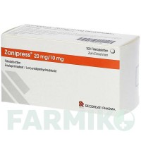 ЗАНІПРЕСС (ZANIPRESS) 20 мг/10 мг таблетки 100 шт - Еналаприл, Лерканідипін FD PHARMA
