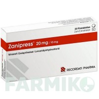 ЗАНІПРЕСС (ZANIPRESS) 20 мг/10 мг таблетки 28 шт - Еналаприл, Лерканідипін RECORDATI