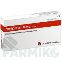 ЗАНІПРЕСС (ZANIPRESS) 20 мг/10 мг таблетки 50 шт - Еналаприл, Лерканідипін RECORDATI