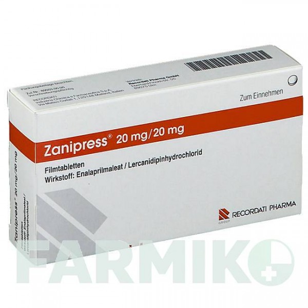 ЗАНИПРЕСС (ZANIPRESS) 20 мг/20 мг таблетки 28 шт - Эналаприл, Лерканидипин RECORDATI