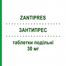 ЗАНТИПРЕС (ZANTIPRES) 30 мг таблетки подільні 28 шт - Зофеноприл F.I.R.M.A.