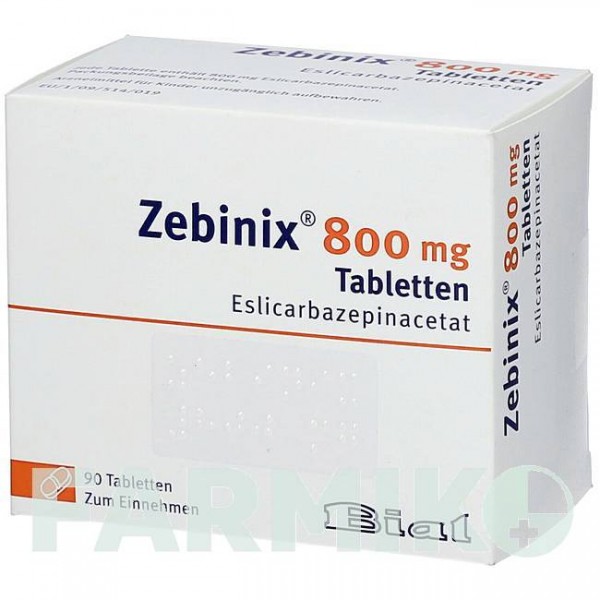 ЗЕБІНІКС (ZEBINIX) 800 мг таблетки 90 шт - Еслікарбазепін ACA MULLER-ADAG PHARMA