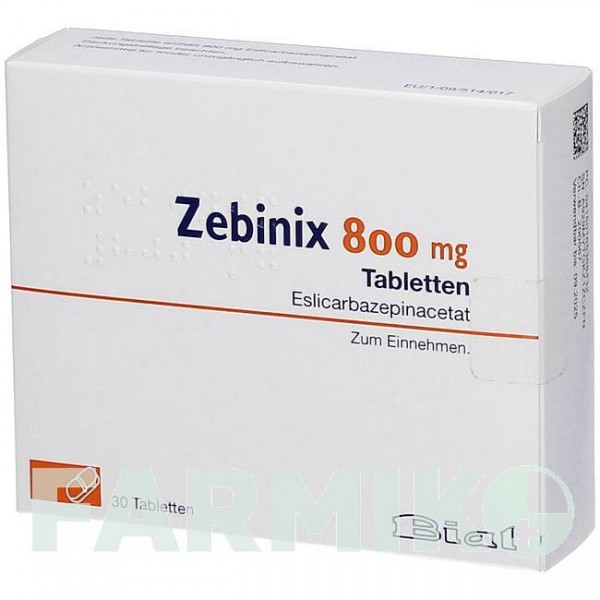 ЗЕБІНІКС (ZEBINIX) 800 мг таблетки 30 шт - Еслікарбазепін ORIFARM