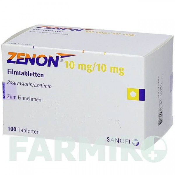ЗЕНОН (ZENON) 10 мг/10 мг таблетки 100 шт - Розувастатин, Эзетимиб SANOFI
